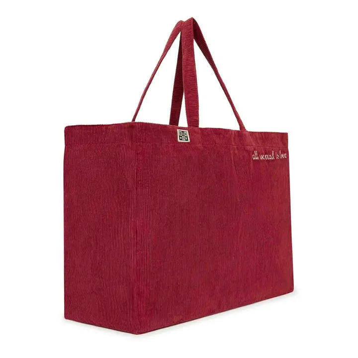 Corduroy Tote Bag | Burgundy- Product image n°1