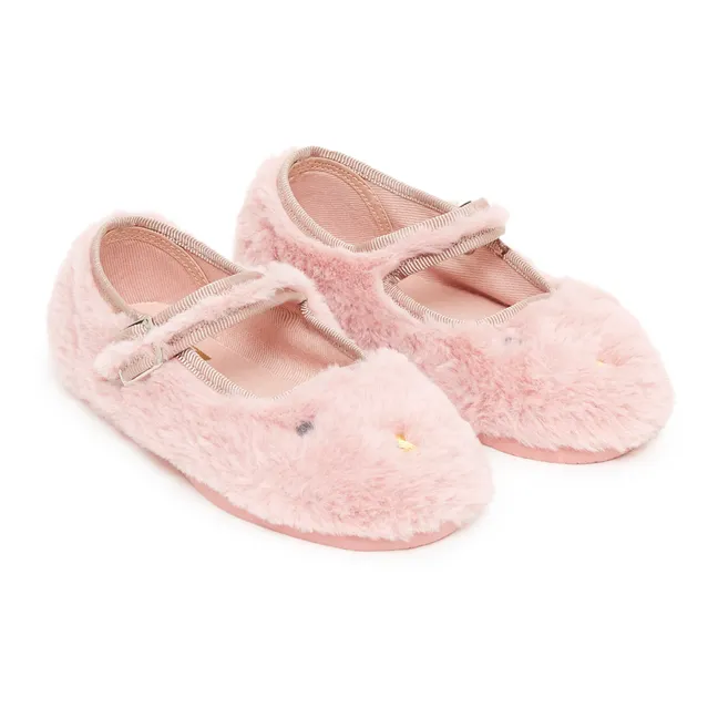 Mia Faux-Fur Slippers | Pink