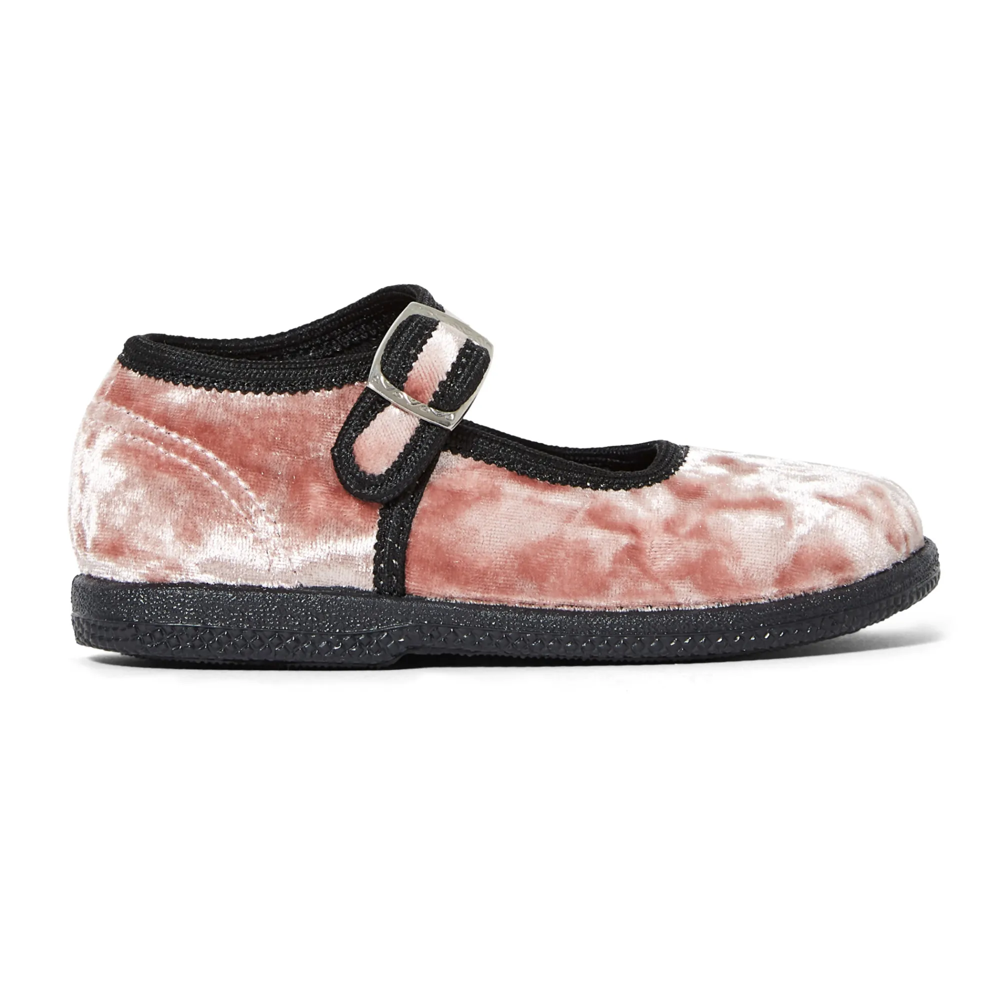 Pèpè Pink Velvet Mary Jane Slippers