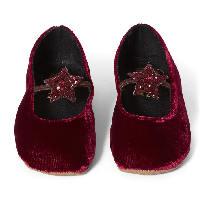 Velvet Star Slippers | Burgundy- Product image n°3