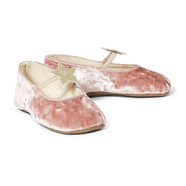 Chaussons Velours Etoile | Rose