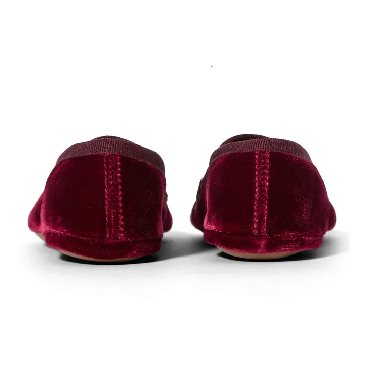 Velvet Elastic Slippers | Burgundy- Product image n°4