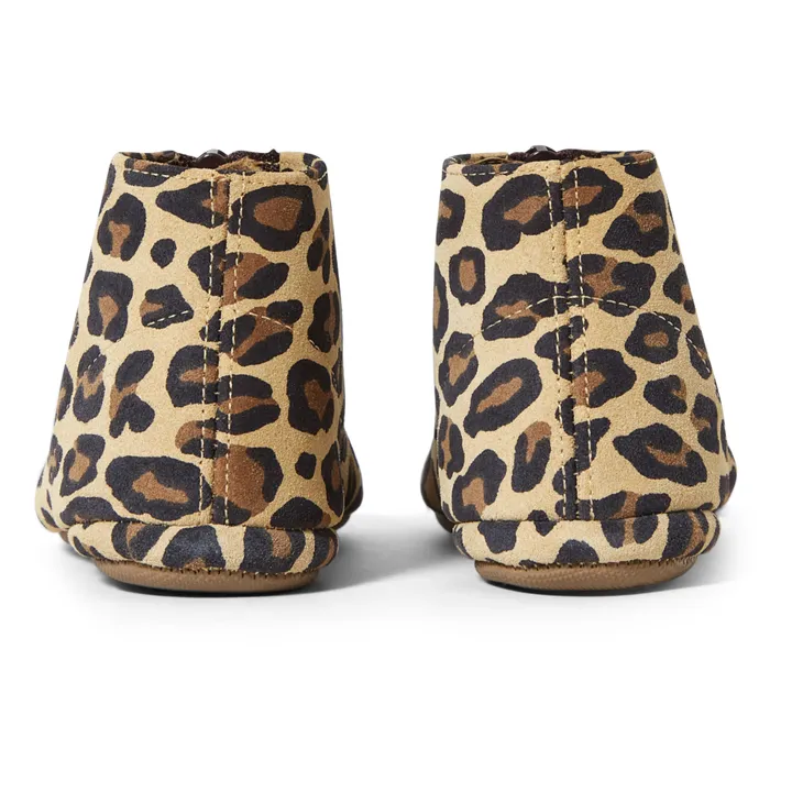 Pantofoline con zip, Nubuck, motivo: leopardato | Beige- Immagine del prodotto n°4