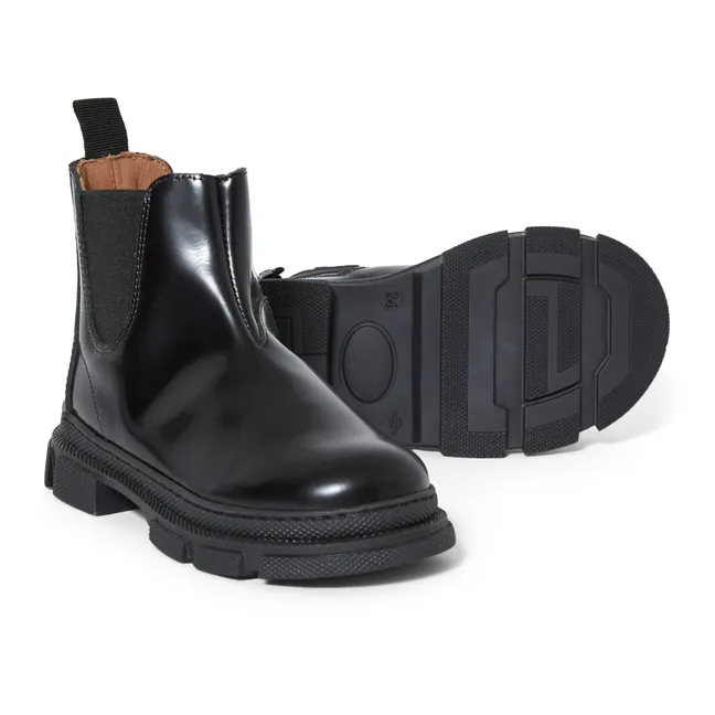 Chunky Sole Zip-Up Boots | Black