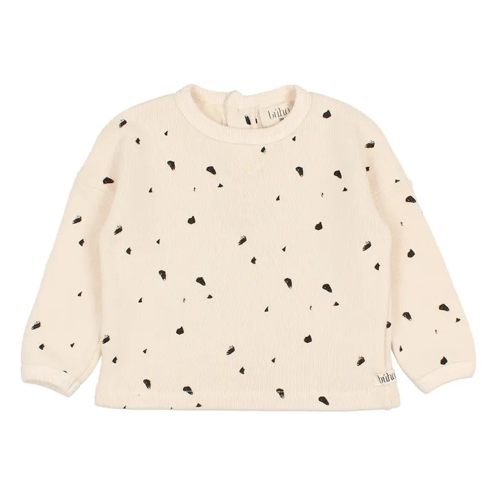 Terrazzo Organic Cotton Baby Sweatshirt | Ecru- Product image n°0