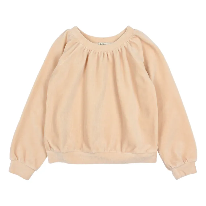 Organic Cotton Velvet Sweatshirt | Powder pink- Product image n°0