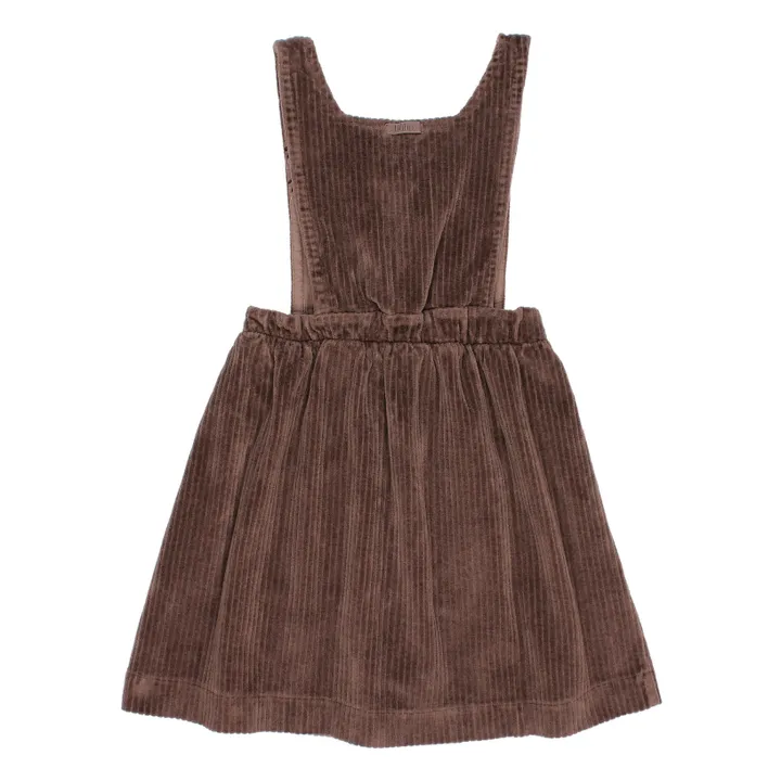 Organic Cotton Corduroy Apron Dress | Chocolate- Product image n°1