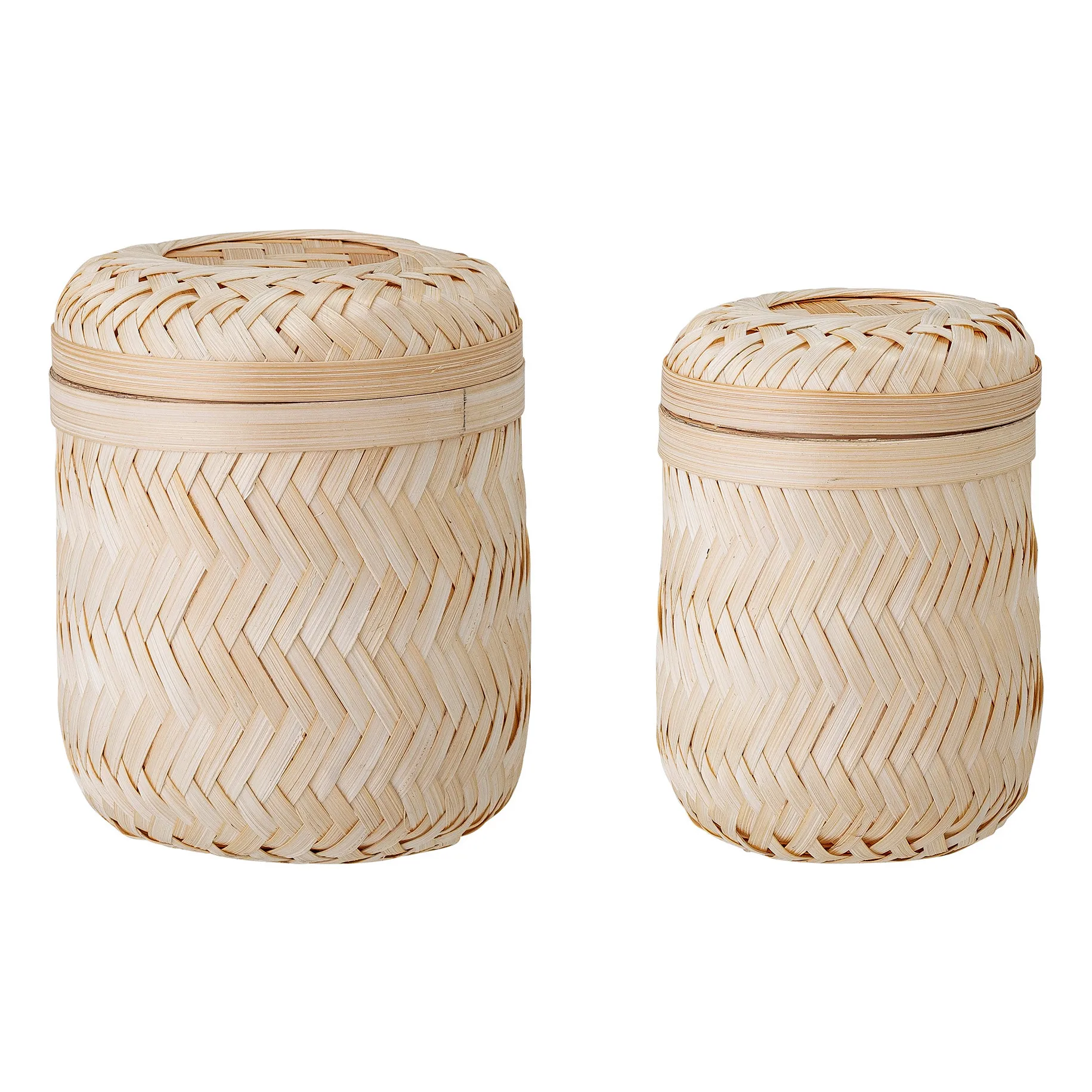 Bloomingville Natural Bamboo Storage Baskets - Set Of 2