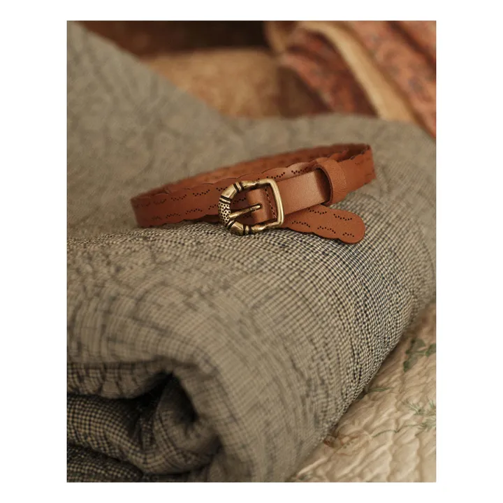 Chumimi Perforated Vegetable Tanned Leather Belt | Camel- Product image n°1