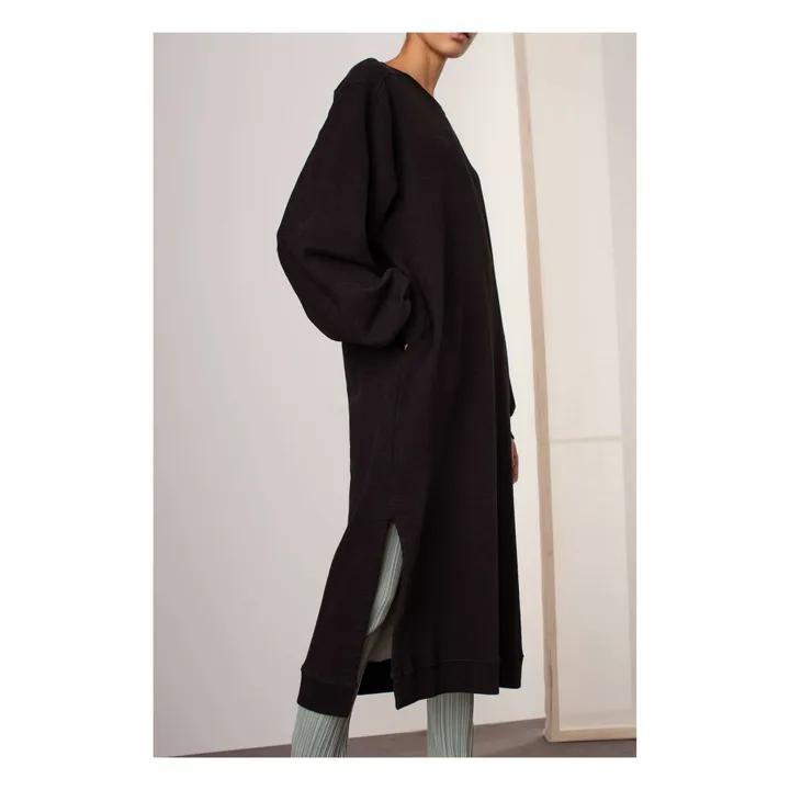 Vestido de muletón de algodón orgánico Garin | Negro- Imagen del producto n°1