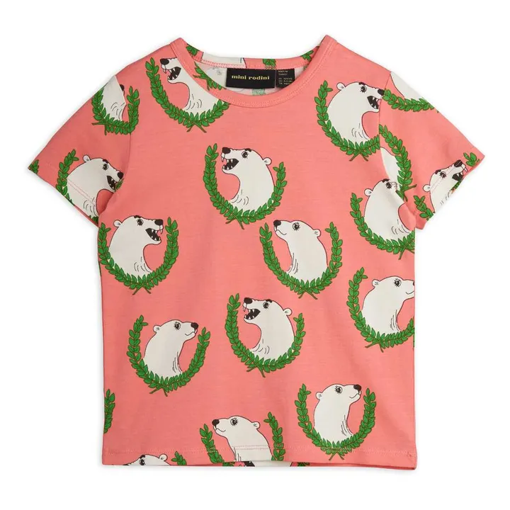 Organic Cotton Bear T-shirt | Pink- Product image n°0