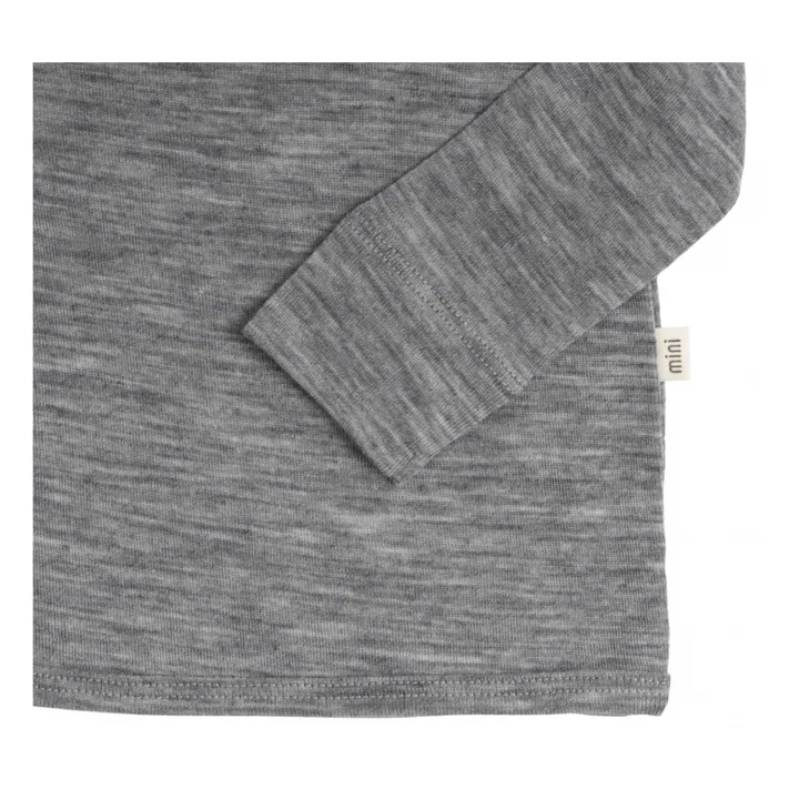 Also Seamless Merino Wool Cross Over Newborn Cardigan | Grey- Product image n°3