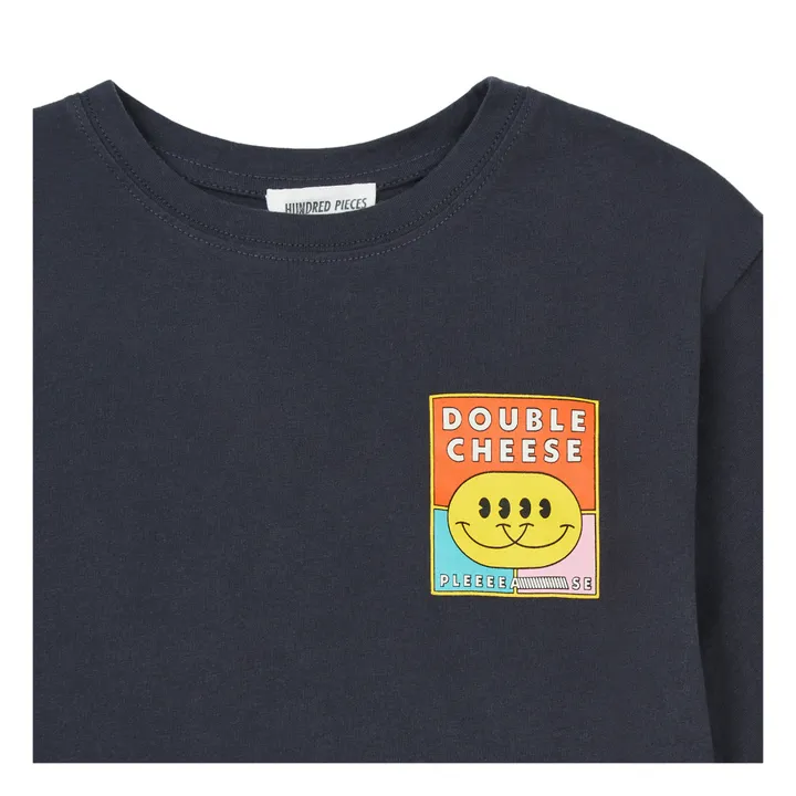 T-Shirt Coton Bio Double Cheese | Noir- Image produit n°1