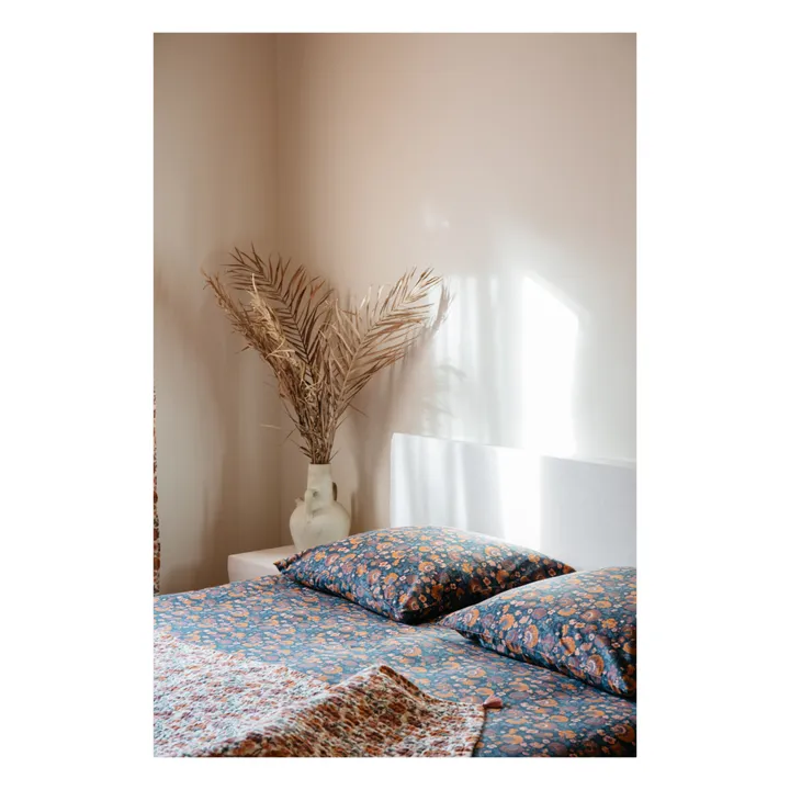 Funda de almohada de algodón bio Valerie | Azul Marino- Imagen del producto n°1