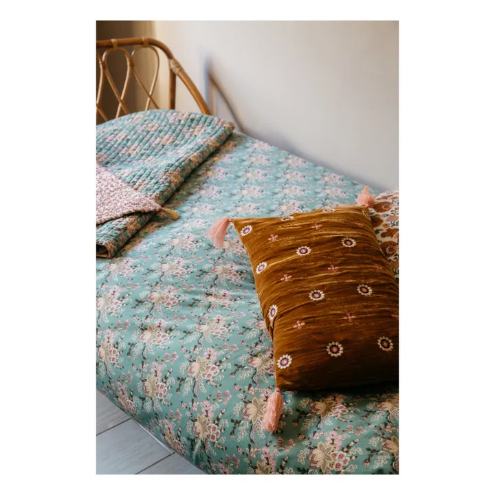 Bettbezug aus Bio-Baumwolle Noemie | Blau- Produktbild Nr. 4