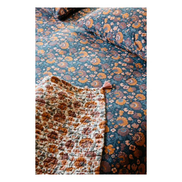 Funda nórdica de algodón orgánico Noemie | Azul Marino- Imagen del producto n°4