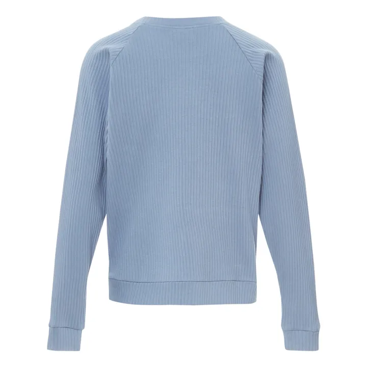 Basic Ribbed Sweatshirt | Blue- Product image n°3