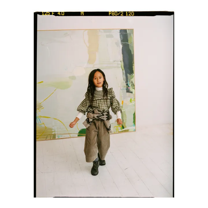 Blouse Dominique Coton Bio | Vert kaki- Image produit n°4