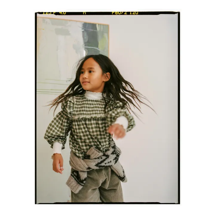 Blouse Dominique Coton Bio | Vert kaki- Image produit n°5