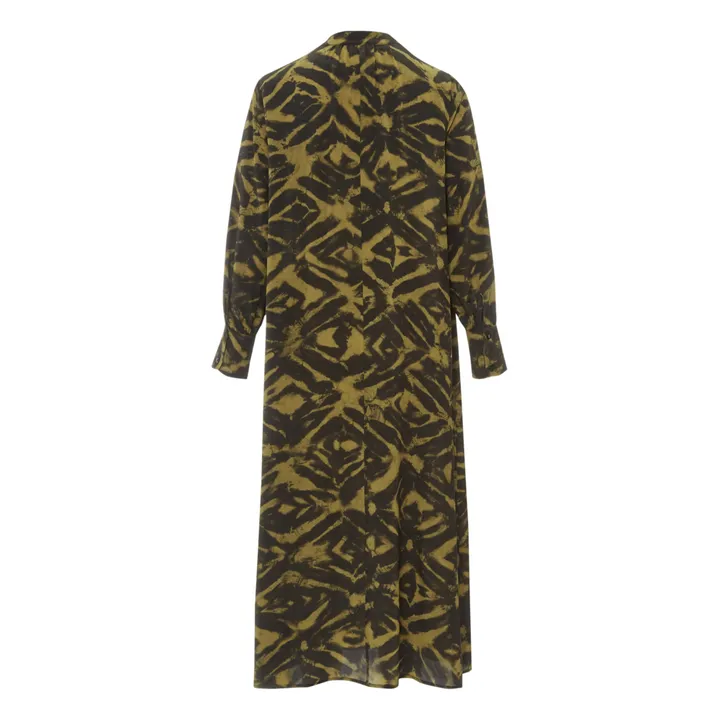 Vestido crepé de seda Aix | Verde Kaki- Imagen del producto n°5