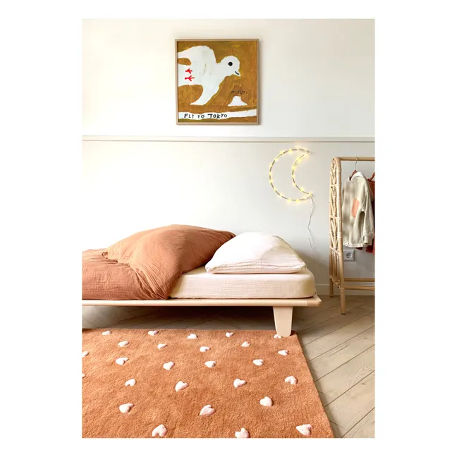 Tapis Cœurs en laine | Marron