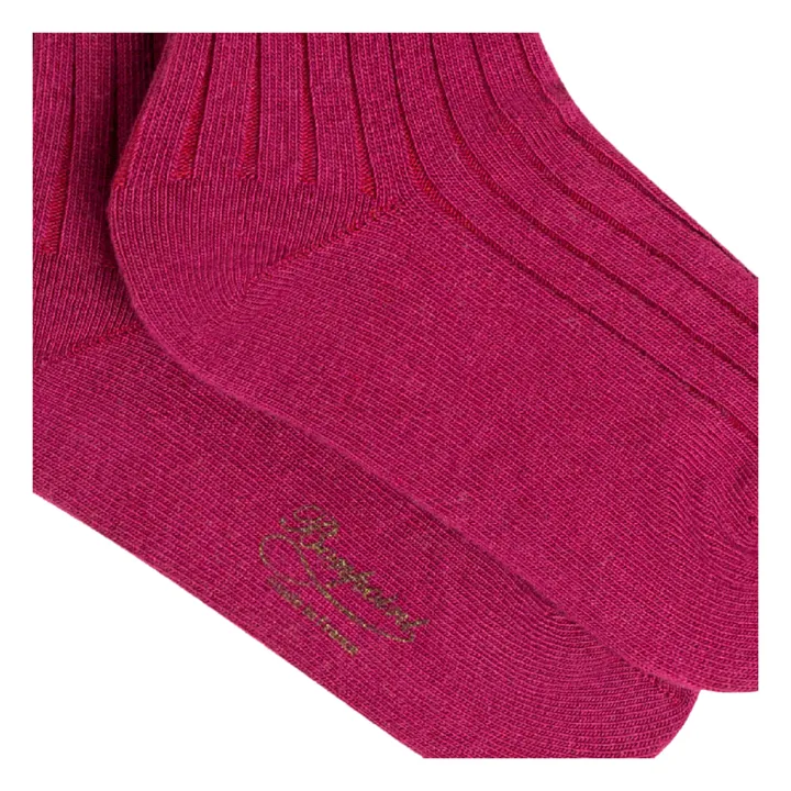 Chaussettes Côtelées | Rose fuschia- Image produit n°1