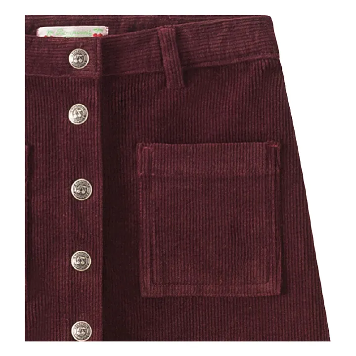 Tison Ribbed Skirt | Burgundy- Product image n°1