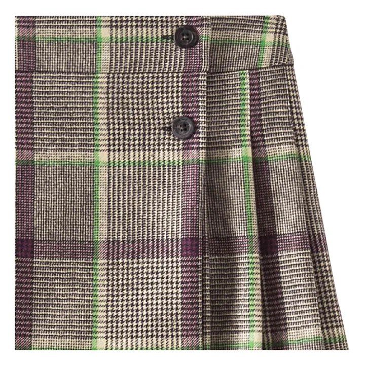 Talissa Checked Woollen Skirt | Grey- Product image n°1