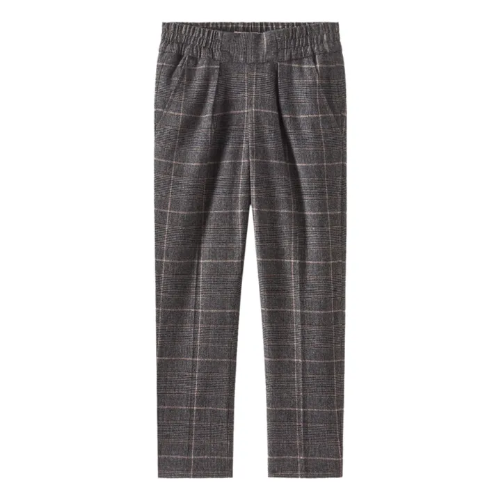Tilyo Checked Flannel Trousers | Dark grey- Product image n°0
