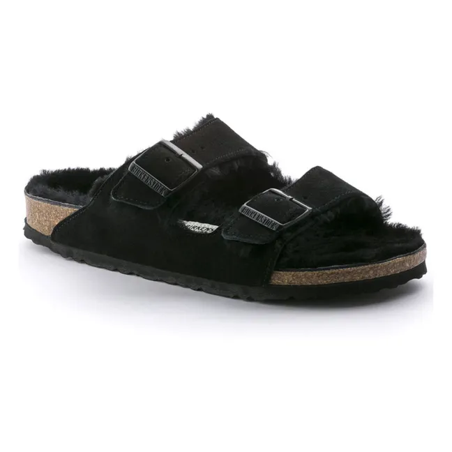 Shearling Arizona Sandals - Adult’s Collection  | Black