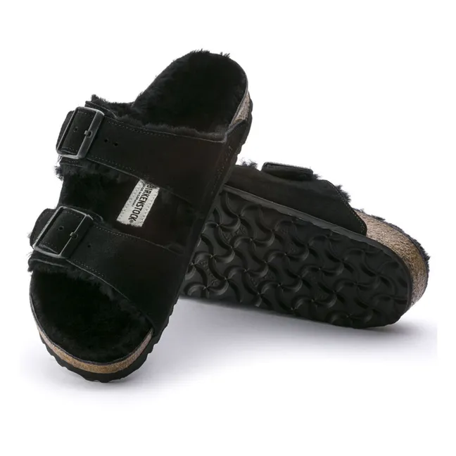 Shearling Arizona Sandals - Adult’s Collection  | Black