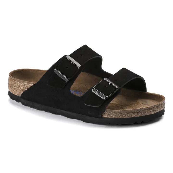 Suede and Nubuck Arizona Sandals - Adult Collection  | Black- Product image n°0
