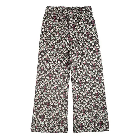 Pantalón de terciopelo y algodón orgánico Flores | Gris Oscuro- Imagen del producto n°0