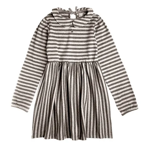 Tocoto Vintage Ecru Striped Organic Cotton Dress
