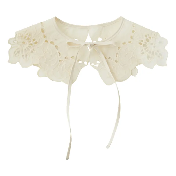Connie Embroidered Lace Collar | Ecru- Product image n°0