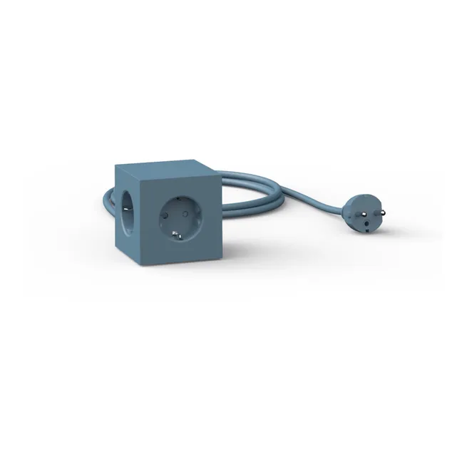 Alargador Square 1 con enchufe USB | Azul