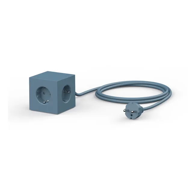 Square 1 Extension Cord with USB Plug | Blue