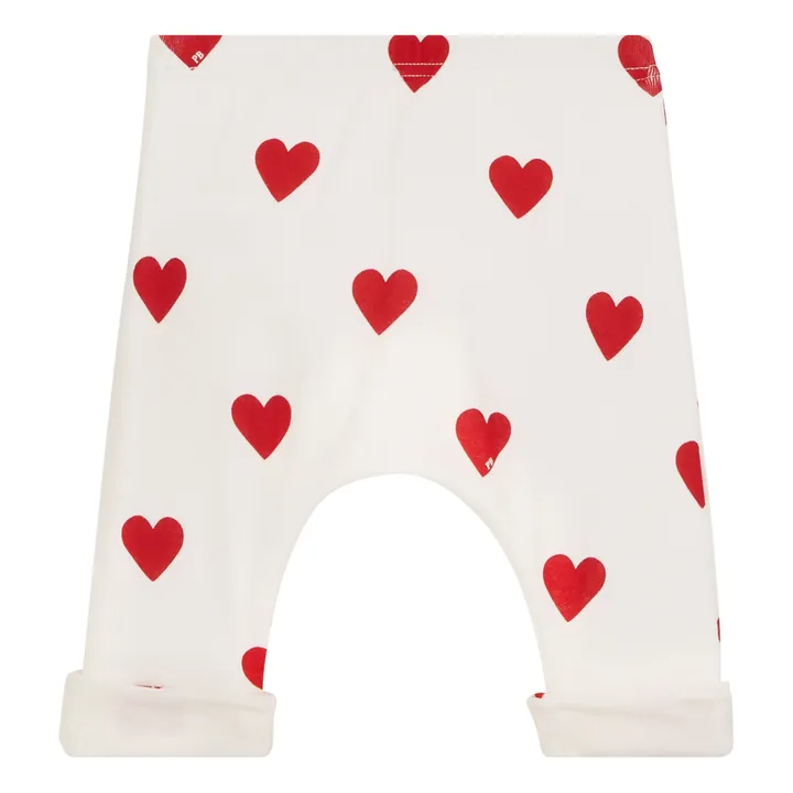 Organic Cotton Heart Harem Trousers | White- Product image n°2