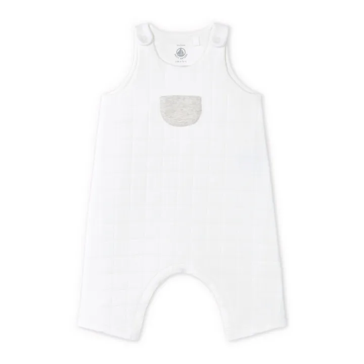 Organic Cotton Quilted Jumpsuit | White- Product image n°0