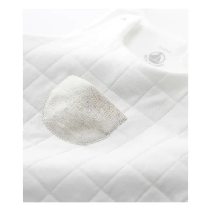 Organic Cotton Quilted Jumpsuit | White- Product image n°2