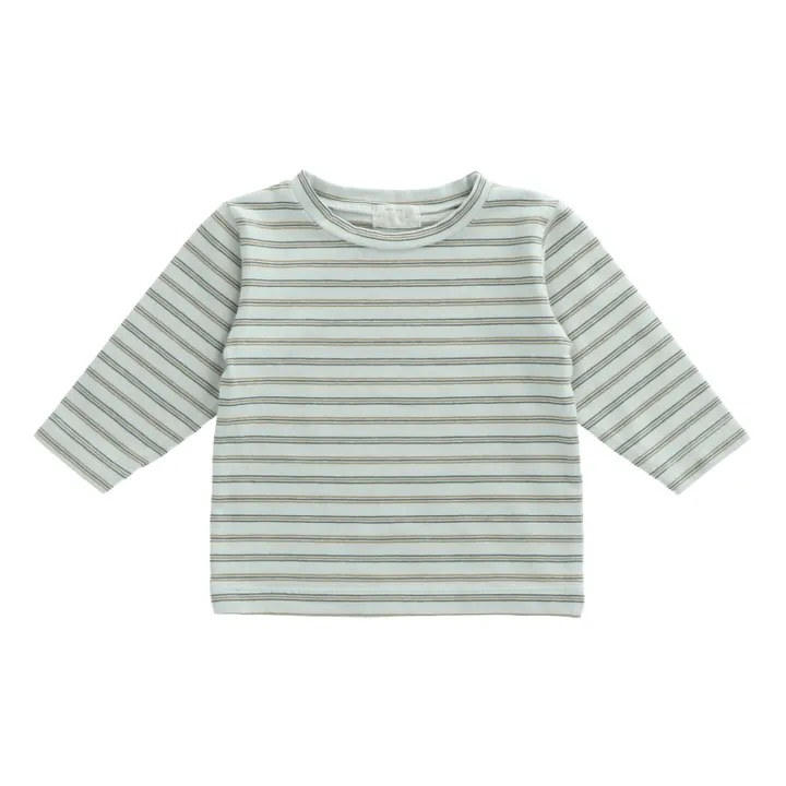 T-Shirt in cotone bio, a righe, modello: Tylus | Azzurro- Immagine del prodotto n°0