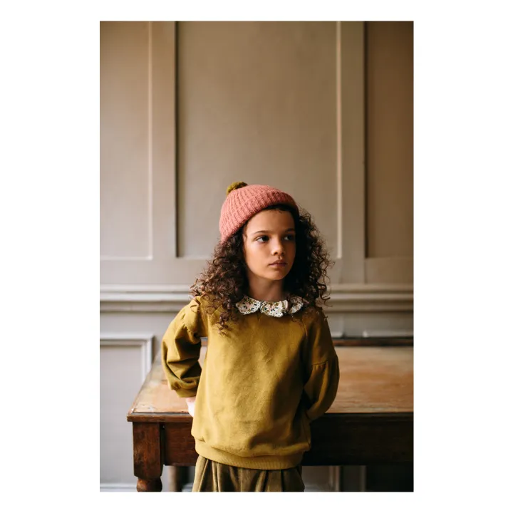Sweatshirt with Embroidered Collar | Ochre- Product image n°1