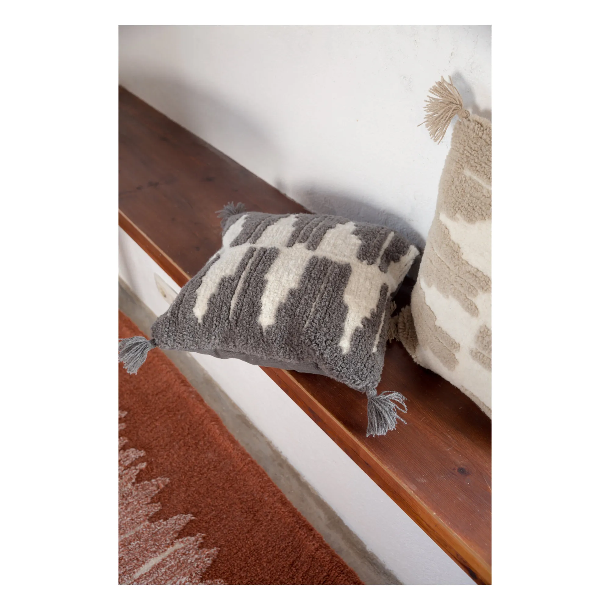 Lorena Canals X Smallable Charcoal Grey Zagros Square Cushion - Smallable X Lorena Canals
