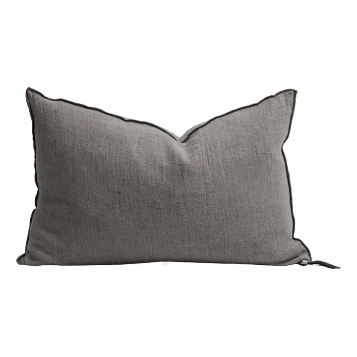 Coussin Vice Versa en crépon de lin lavé | Ecorce- Image produit n°0