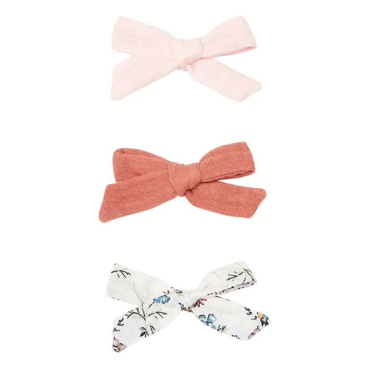 Set of 3 Forever Bow Hair Slides | Peach- Product image n°0