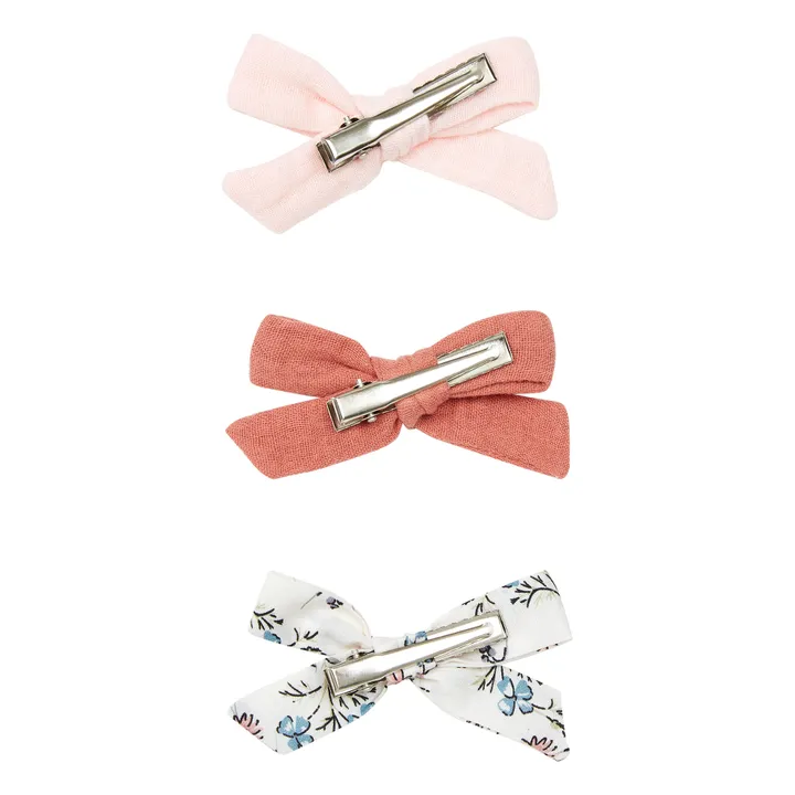 Set of 3 Forever Bow Hair Slides | Peach- Product image n°1