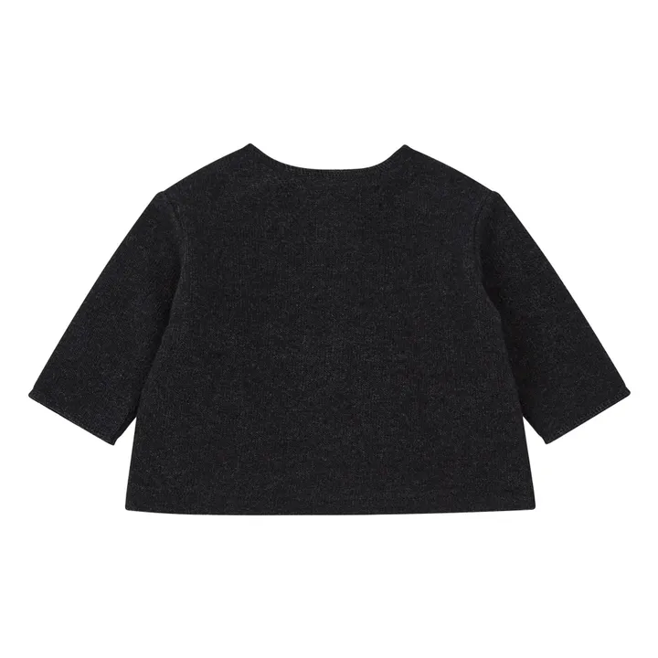 Knit Cardigan with Pockets | Charcoal grey- Product image n°1