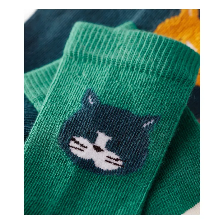2er-Paar Socken Petit Chat | Grün- Produktbild Nr. 1