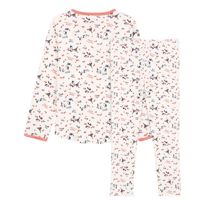 Conjunto de pijama de algodón orgánico Tunette | Rojo- Imagen del producto n°2