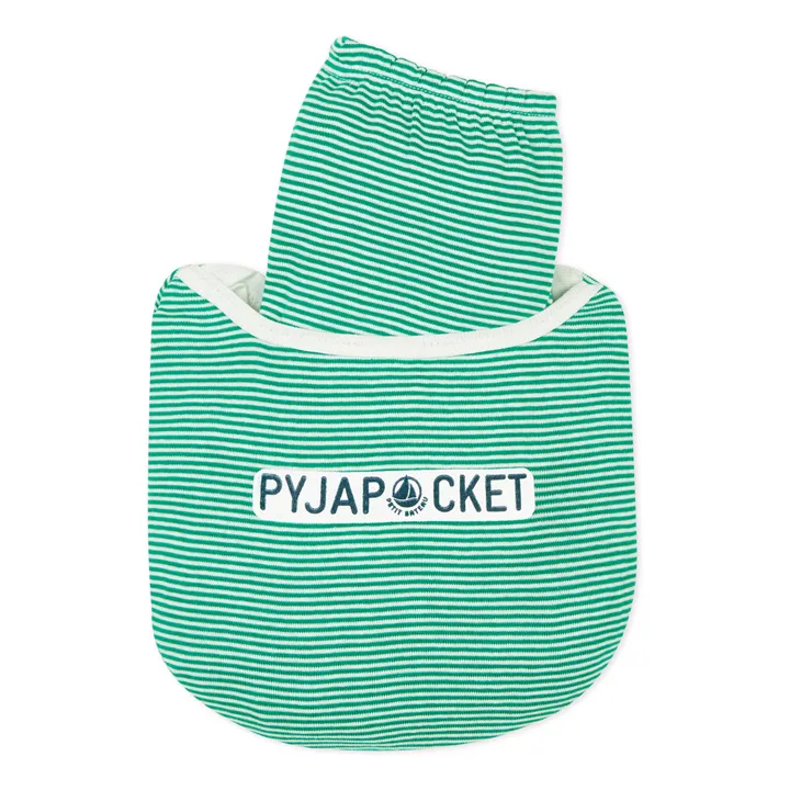 Tristan Organic Cotton Striped Pyjama Set | Green- Product image n°2